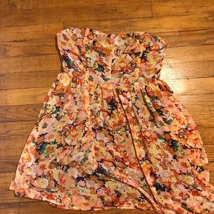 Urban Outfitters Floral Strapless Dress